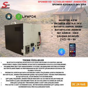 Spower Energy Solar Hibrit Jeneratör SG-4.2 24105 (4200 Watt)