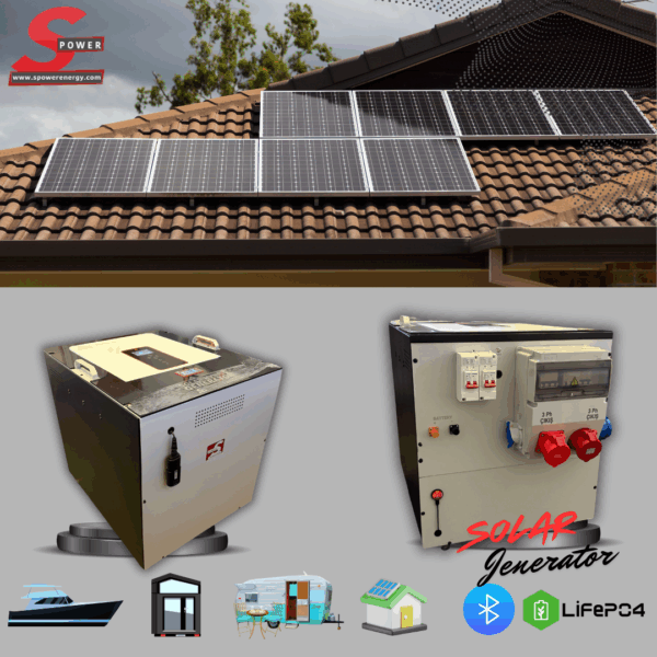 Spower Energy Solar Hibrit Jeneratör Sg-12-3 Faz 12 Kw 230AH