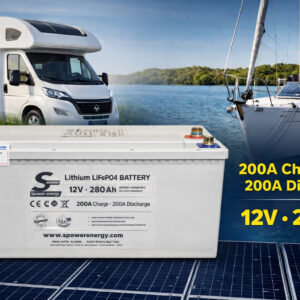 Spower Energy 12V 280AH (12.8V) Lityum Lifepo4 Bluetooth Marin Kasa Karavan Aküsü